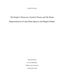 Feminist Theory and UK Media Representations of Lady Diana