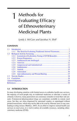 1 Methods for Evaluating Efficacy of Ethnoveterinary Medicinal Plants