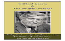 Clifford Geertz & the Human Sciences