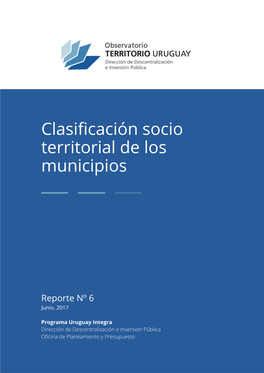 Clasificación Socio Territorial De Los Municipios