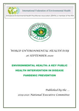 World Environmental Health Day 26 September 2020 Environmental Health