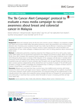 Be Cancer Alert Campaign