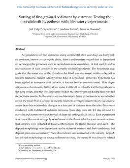 Sorting of Fine-Grained Sediment by Currents: Testing the Sortable Silt