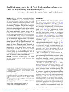 Red List Assessments of East African Chameleons: a Case Study of Why We Need Experts