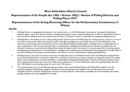 West Oxfordshire District Council Representation of the People Act