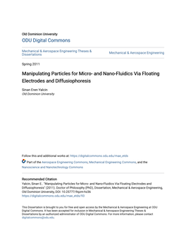 Manipulating Particles for Micro- and Nano-Fluidics Via Floating Electrodes and Diffusiophoresis