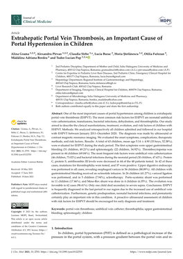 Extrahepatic Portal Vein Thrombosis, an Important Cause of Portal Hypertension in Children
