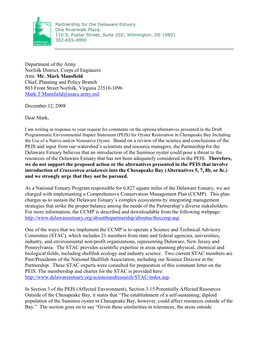 Mr. Mark Mansfield Chief, Planning and Policy Branch 803 Front Street Norfolk, Virginia 23510-1096 Mark.T.Mansfield@Usace.Army.Mil