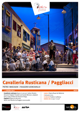 Cavalleria Rusticana / Paggliacci PIETRO MASCAGNI / RUGGERO LEONCAVALLO