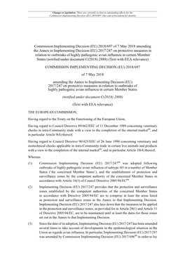 Commission Implementing Decision (EU) 2018/697
