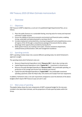 Treasury 2019-20 Main Estimate Memorandum