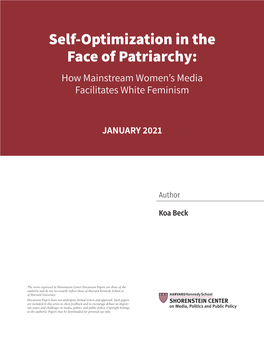 Self-Optimization in the Face of Patriarchy: How Mainstream Women’S Media Facilitates White Feminism