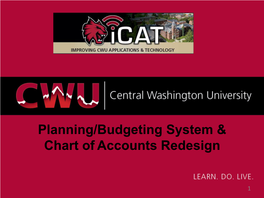 Planning/Budgeting System & Chart of Accounts Redesign