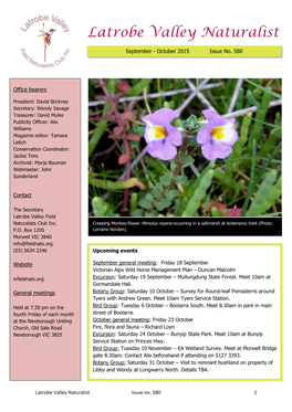 Latrobe Valley Naturalist Issue No. 580 1 September