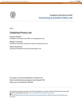 Catalyzing Privacy Law