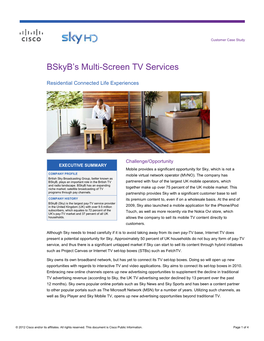 Bskyb's Multi-Screen TV Services