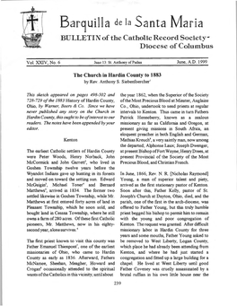 Barquilla De La Santa Maria BULLETIN of the Catholic Record Society­ Diocese of Columbus