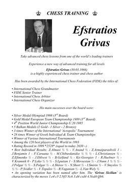 Curriculum Vitae of Efstratios Grivas