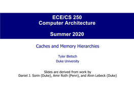 Caches and Memory Hierarchies