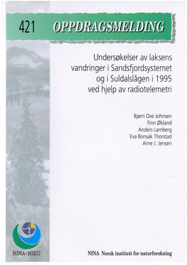 Undersøkelser Av Laksens Vandringer I Sandsfjordsystemet Og I Suldalslågen I 1995 Ved Hjelp Av Radiotelemetri