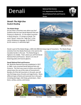 Denali Geology – Student Reading