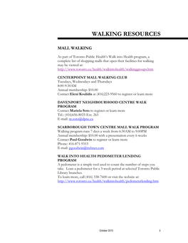 Walking Resources