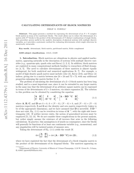 Calculating Determinants of Block Matrices