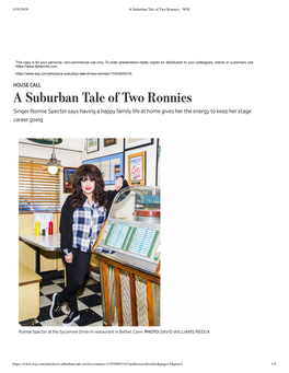 A Suburban Tale of Two Ronnies - WSJ