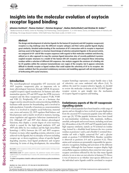 Insights Into the Molecular Evolution of Oxytocin Receptor Ligand Binding