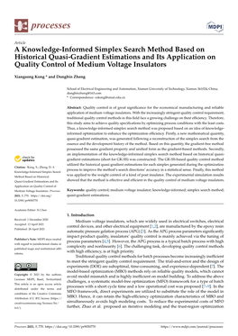 A Knowledge-Informed Simplex Search Method Based on Historical Quasi-Gradient Estimations and Its Application on Quality Control of Medium Voltage Insulators