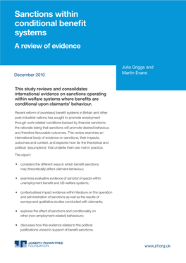 Sanctions Within Conditional Benefit Systems