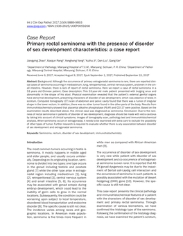 Case Report Primary Rectal Seminoma with the Presence of Disorder of Sex Development Characteristics: a Case Report