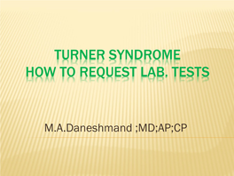 Laboratory Diagnosis of Turner Syndrome