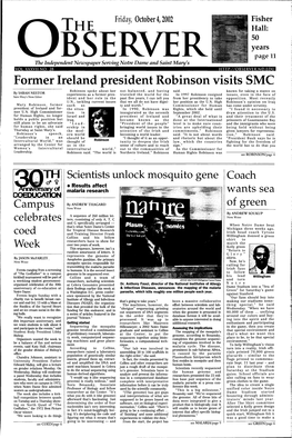 Former Ireland President Robinson Visits SMC Robinson Spoke About Her Not Balanced, and Having Said