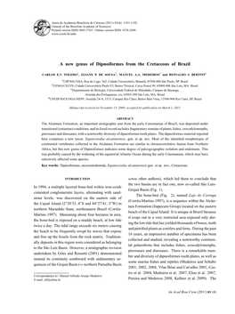 A New Genus of Dipnoiformes from the Cretaceous of Brazil