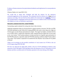 Evidence of Ketene Emissions from Petrochemical Industries and Implications for Ozone Production Potential Chinmoy Sarkar Et Al