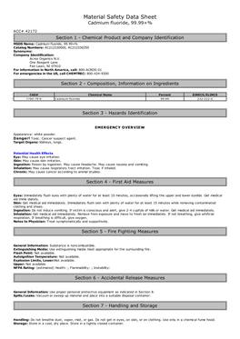 Material Safety Data Sheet