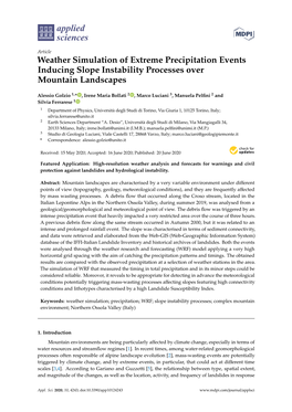 Weather Simulation of Extreme Precipitation Events Inducing Slope Instability Processes Over Mountain Landscapes