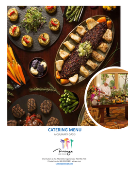 Catering Menu a Culinary Oasis