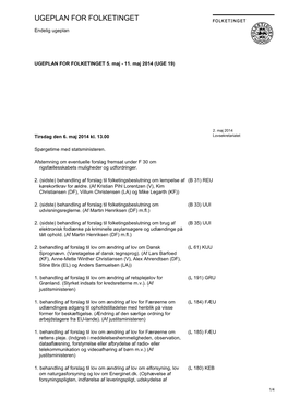 Ugeplan for Folketinget