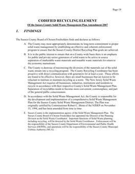 Sussex County Solid Waste Management Plan Amendment 2007 1