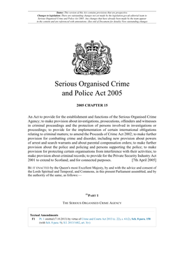 Serious Organised Crime and Police Act 2005