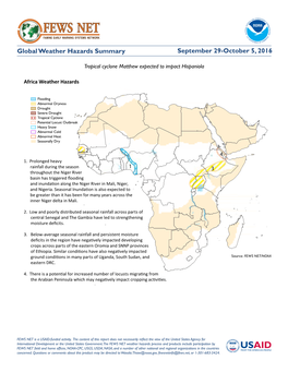 Fews Net Famine Early Warning Systems Network