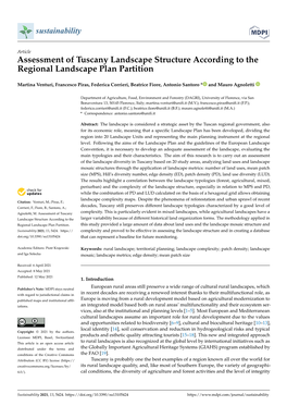 Assessment of Tuscany Landscape Structure According to the Regional Landscape Plan Partition