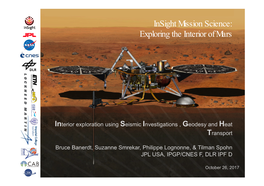 Insight Mission Science: Exploring the Interior of Mars Insight