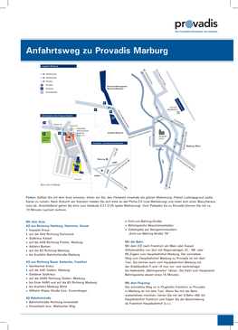 Anfahrtsweg Zu Provadis Marburg