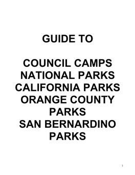 Guide to Council Camps National Parks California