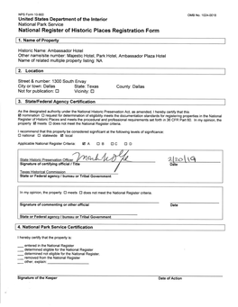 National Register of Historic Places REGISTRATION FORM NPS Form 10-900 OMB No