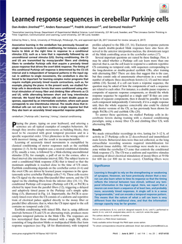 Learned Response Sequences in Cerebellar Purkinje Cells