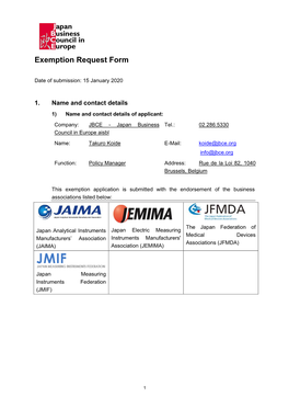 JBCE - Japan Business Tel.: 02.286.5330 Council in Europe Aisbl